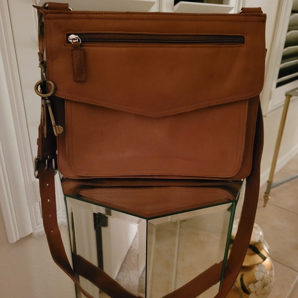 Authentic FOSSIL  Leather Double sided crossbody bag - Picture 6 of 13